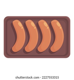 Polish sausage pack icon cartoon vector. Poland food. Culture country