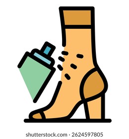 Polish spray shoe icon. Outline polish spray shoe vector icon color flat isolated