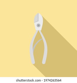 Polish steel pliers icon. Flat illustration of polish steel pliers vector icon for web design