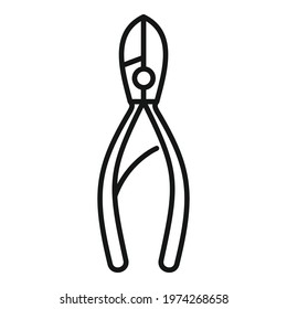 Polish steel pliers icon. Outline polish steel pliers vector icon for web design isolated on white background