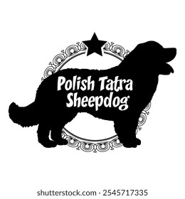 Polish Tatra Sheepdog dog silhouette, dog, dog breeds,  vector, silhouette, logo design, animal, illustration, icon, sign, black, pet