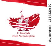 Polish text: November 11, Independence Day. Happy Independence Day of Poland vector illustration. Suitable for greeting card, poster and banner.