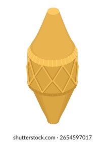 Queijo fumado tradicional polonês feito de leite de ovelha - ilustração vetorial isométrica desenhada à mão.