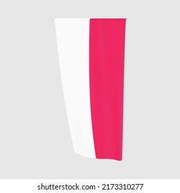 Polish vertical flag. Poland national waving flag. Vector illustration 