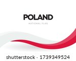 Polish waving flag. Red and white ribbon illustration. Poland national independence day banner. The 11th of November holiday poster.  Polish annual celebration. Isolated patriotic vector postcard. 