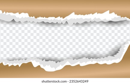 Polish White color Torn Paper Design on Transparent Background Torn Paper Craft Design