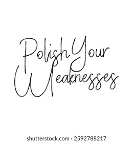polish your weaknesses text on white background.