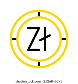 Polish zloty currency icon. financial coin symbol with modern color outline style. editable stroke illustration.