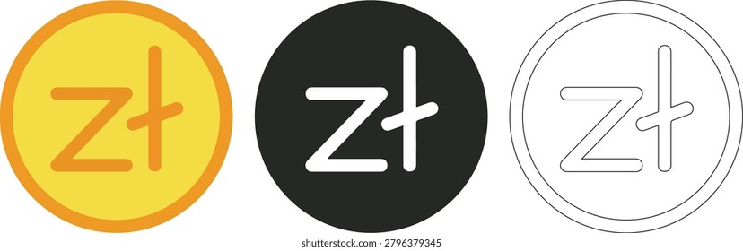 Polish Zloty Currency Icon Vector Symbol Isolated Financial Money Sign