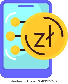 Polish Zloty Flat Style Icon Design