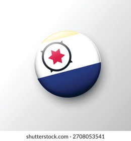 A polished 3D button featuring the Bonaire flag with its compass star and bold color layout. Perfect for travel themes, cultural design, and island-related graphics.