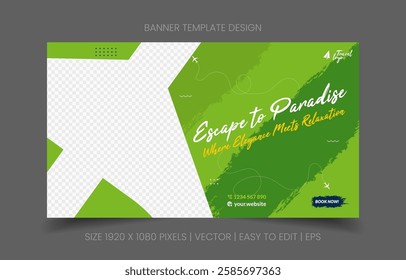 polished banner abstract background for travel agency promotion with image replacement easy to edit ideal for vacation ads