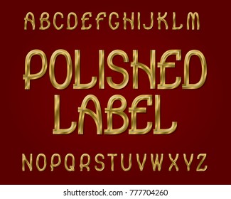 Polished Label Typeface Golden Font Isolated Stock Vector (Royalty Free ...