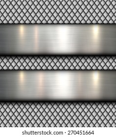Polished metal background, vector steel plate texture.
