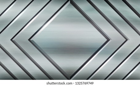 Polished metal plate for industrial design. Vector background.
