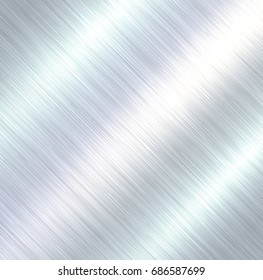Polished metal texture, steel brushed metallic background, vector illustration.