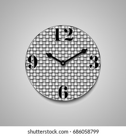 Polished metal wall clock with large digits