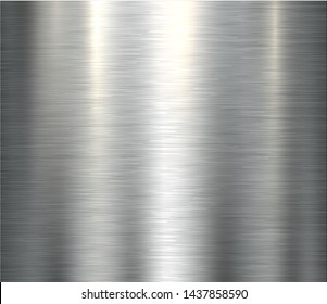 Polished metallic steel texture, vector brushed metal texture