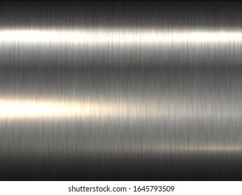 Polished metallic steel texture, vector brushed metal texture