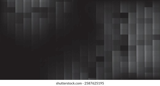 Polished Semigloss Wall background with tiles. Triangular tile Wallpaper with 3D  Black blocks. 3D Render background