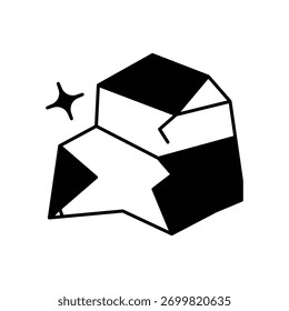 Polished stone icon with white background vector stock illustration