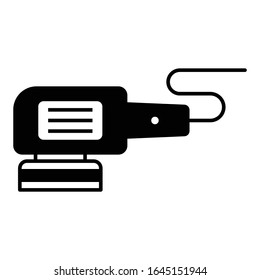 Polisher Buffer Power Tool Vector Glyph Icon Design, Electronic Finishing process machine Concept