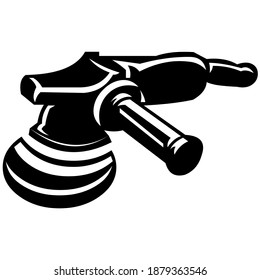 polisher machine vector with black and white background