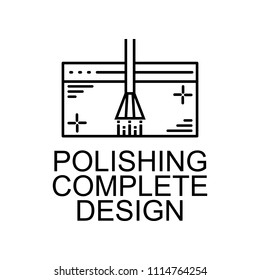 polishing complete design icon. Element of web development signs with name for mobile concept and web apps. Detailed polishing complete design icon can be used for web and mobile on white background
