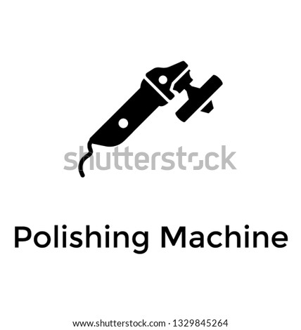 Polishing machine glyph icon design 