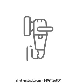 Polishing machine line icon. Isolated on white background