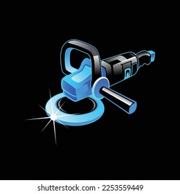 Polishing machine tool isolated on white background. Vector design