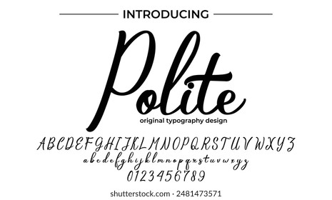 Fuente educada Pincel elegante pintado en mayúsculas letras de Vector, alfabeto, tipo de letra