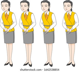 Polite and happy smiling office workers