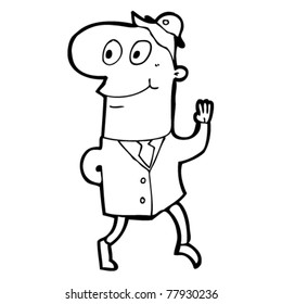 hombre educado agitando caricatura
