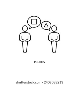 Icono de línea de concepto político. Ilustración de elemento simple. Diseño de símbolos de esquema de concepto político.