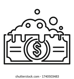 Politic money wash icon. Outline politic money wash vector icon for web design isolated on white background