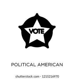 Political american elections publicity badge icon. Political american elections publicity badge symbol design from Political collection. Simple element vector illustration on white background.