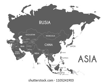 simple asia map