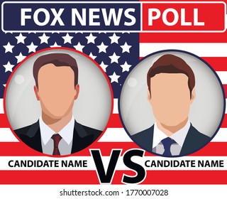 political banner vector red versus blue