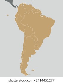 Political blank South America Map vector illustration. Editable and clearly labeled layers.