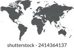 Political blank World Map vector illustration isolated on white background. Editable and clearly labeled layers.