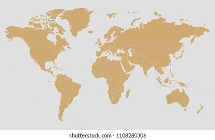 Political blank World Map vector illustration. Editable and clearly labeled layers.