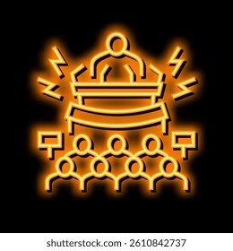 political boycott neon light sign vector. political boycott illustration