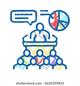 campanha política ícone doodle esboço vetor. sinal de campanha política. símbolo isolado ilustração