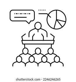 political campaign line icon vector. political campaign sign. isolated contour symbol black illustration