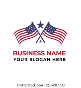 Political Campaign Logo Design. American Flag Logo Design