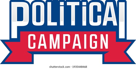 Political campaign logo on white background. Vector Illustration.