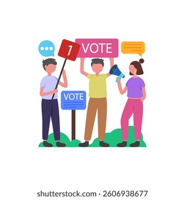 Political Campaign Strategy Session Vector Illustration