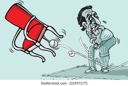 political cartoon. Vector clip art illustration with simple gradients. All in a single layer.