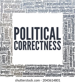 Political Correctness vector illustration word cloud isolated on a white background.